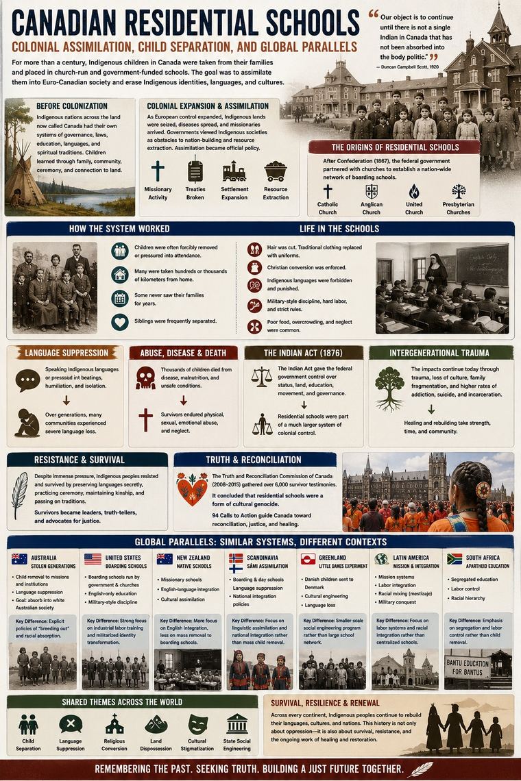 Canadian residential schools and global parallels visual overview