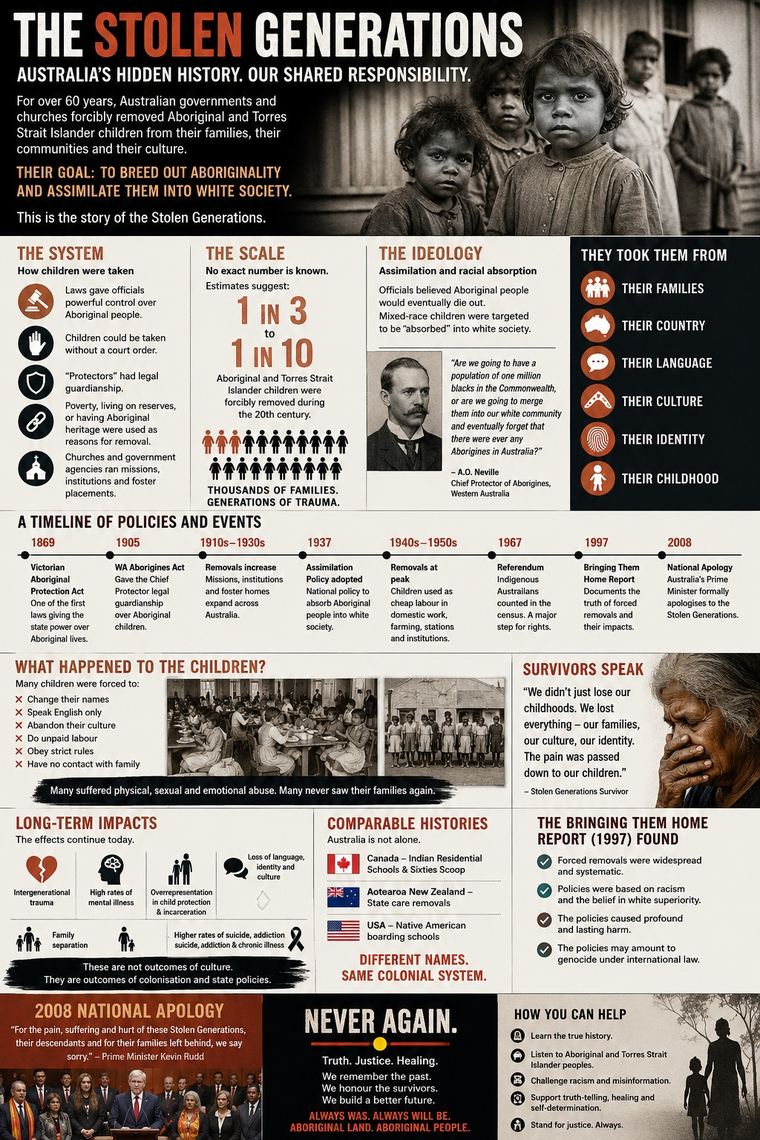 The Stolen Generations infographic visual aid