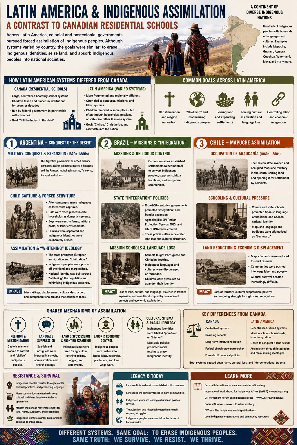 Latin America and Indigenous assimilation visual aid